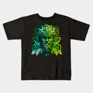 Jack Of The Wood Traditional Pagan Celtic Greenman Kids T-Shirt